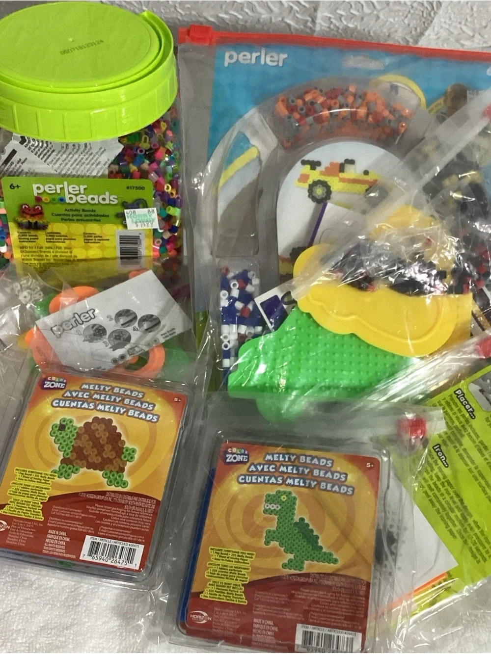 HUGE Lot of Perler Fuse Kits, Boards, Patterns, 11,000 Beads Tub + More Over 4lb